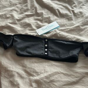 Beach bunny Presley off shoulder heather grey button bikini top nwt